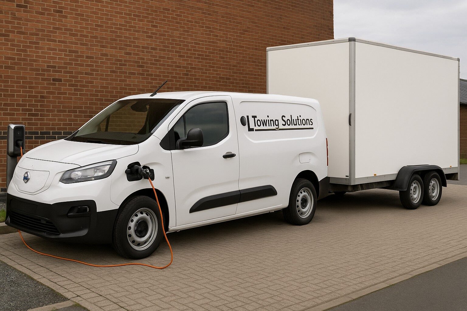 Electric van charging with trailer