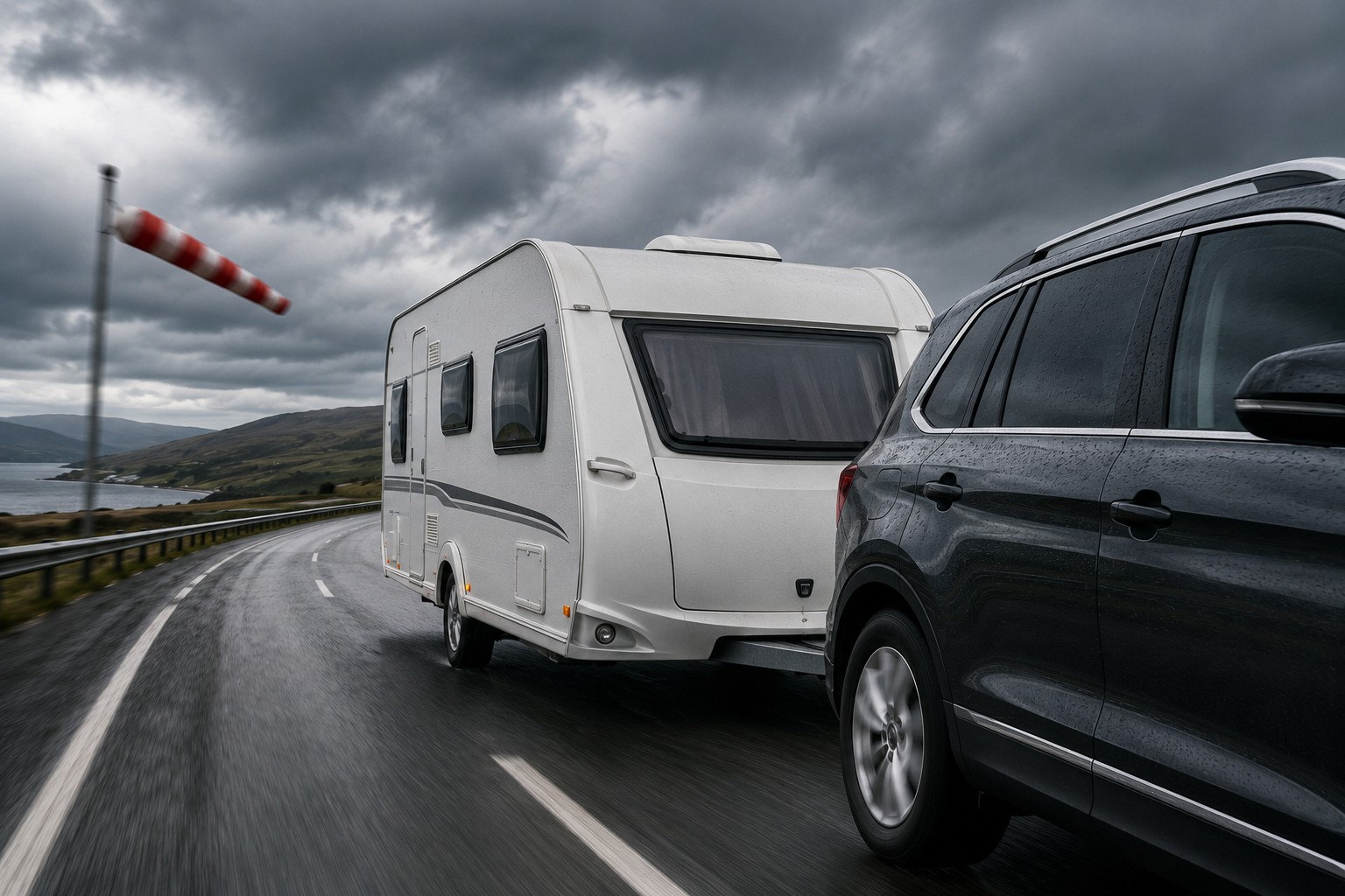 HIgh winds in a caravan