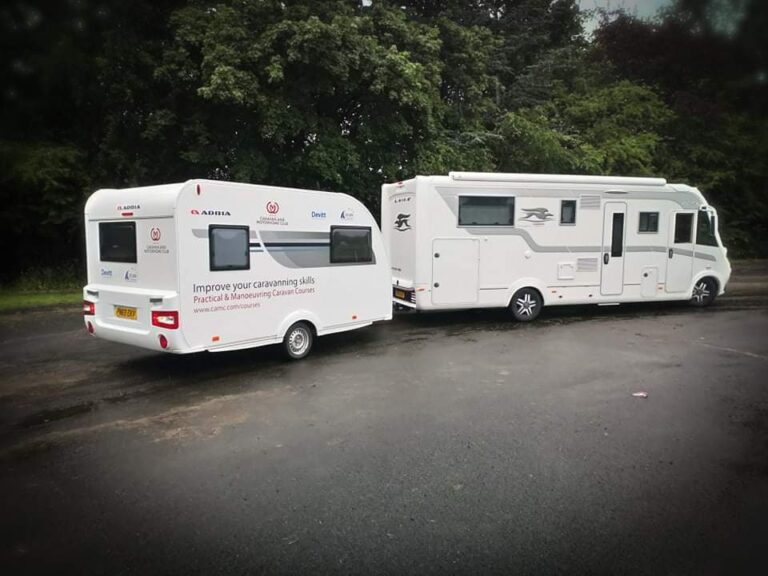 Motorhome and caravan